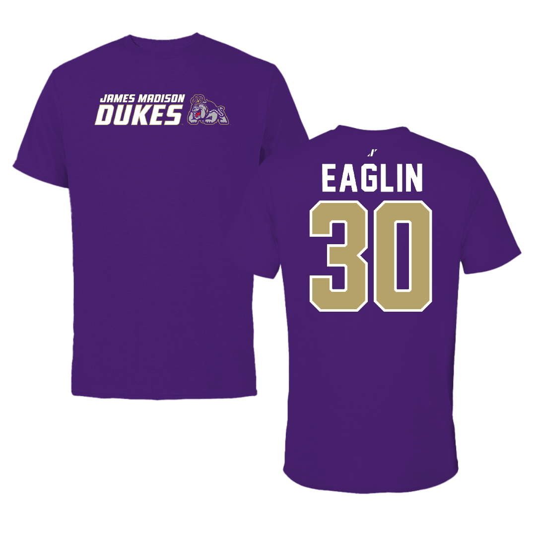 James Madison University Football Purple General Tee - #30 Justin Eaglin