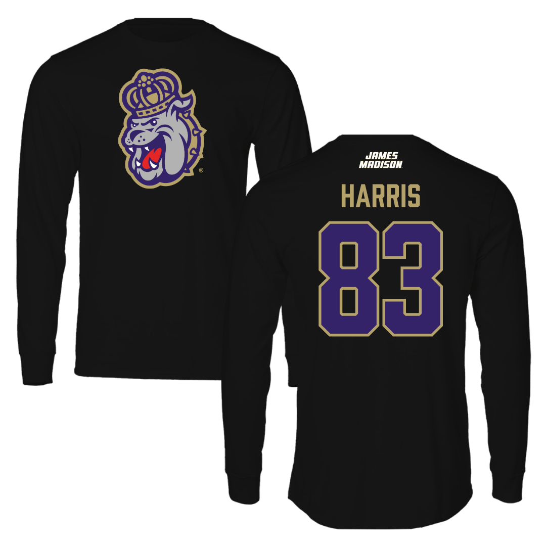 James Madison University Football Black Long Sleeve - #83 Erick Harris