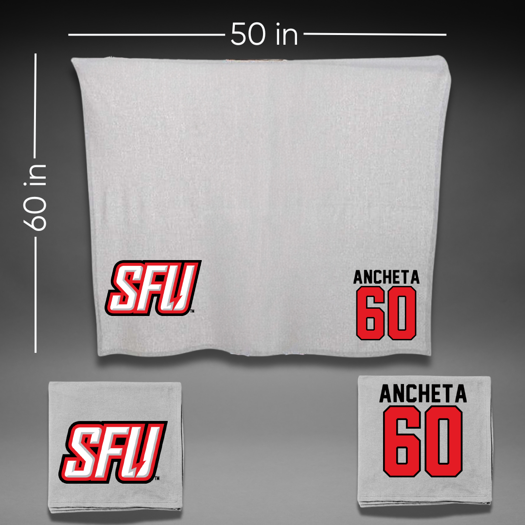 Saint Francis University (Pennsylvania) Football Gray Blanket - #60 Ashtin Ancheta