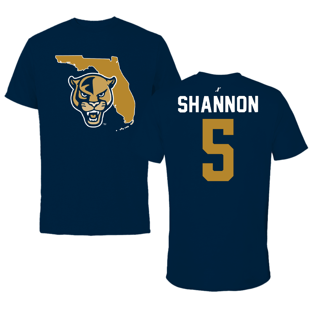 Florida International University Football Navy State Tee - #5 Steven Shannon