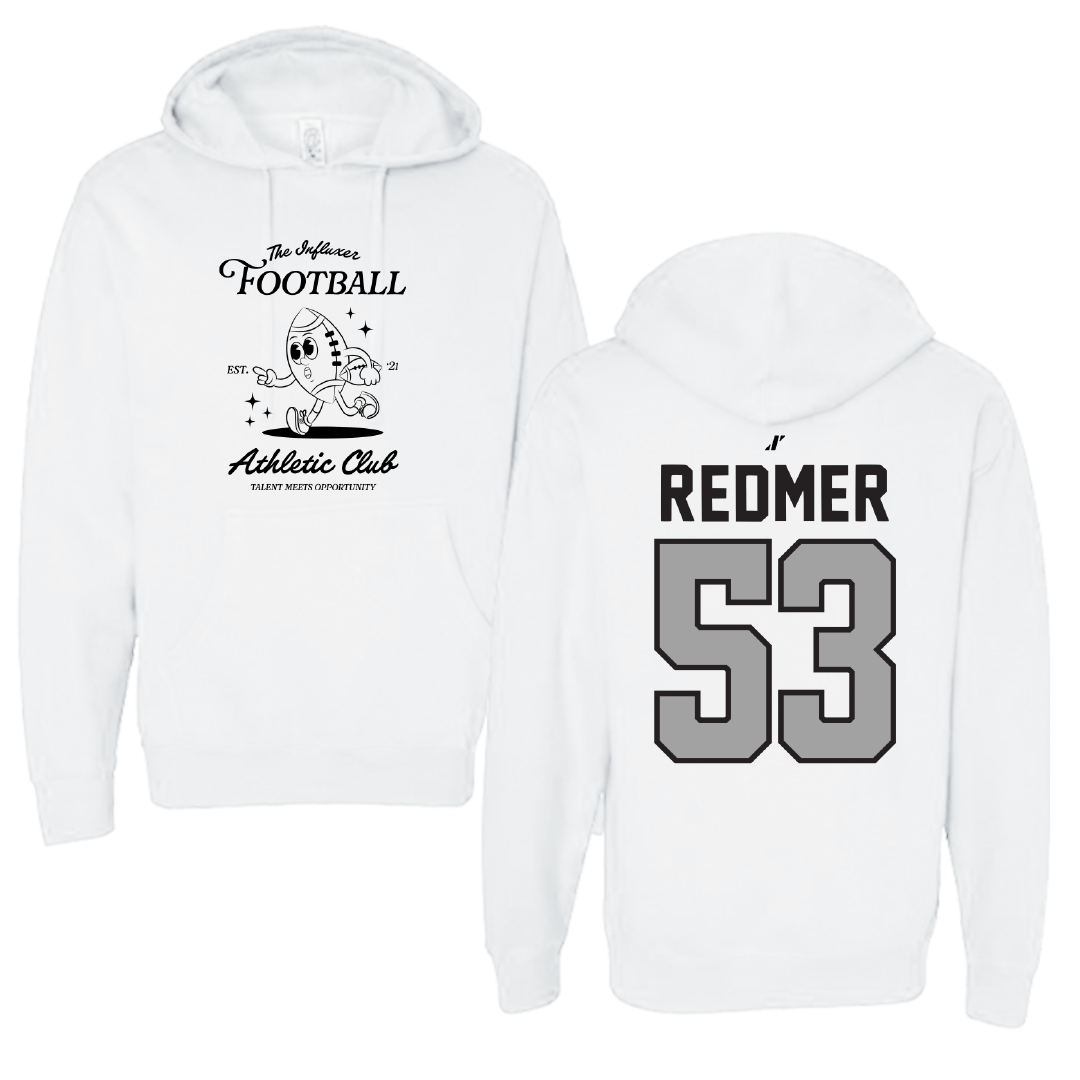 Football White Influxer Athletic Club Hoodie - #53 Brady Redmer