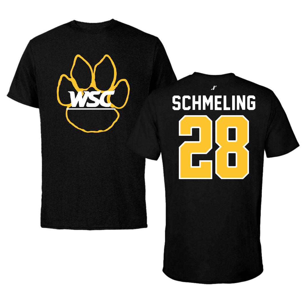 Wayne State College (Nebraska) Soccer Black Tee - #28 Madilyn Schmeling