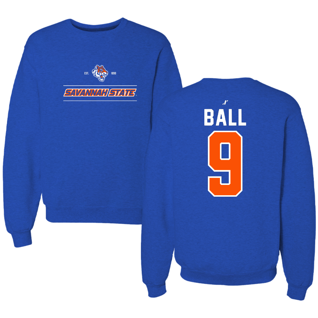 Savannah State University Softball Blue General Crewneck - #9 Carissa Ball