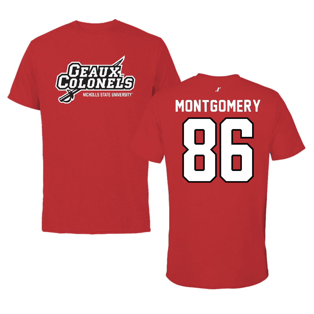 Nicholls State University Football Red General Performance Tee - #86 Ty Montgomery