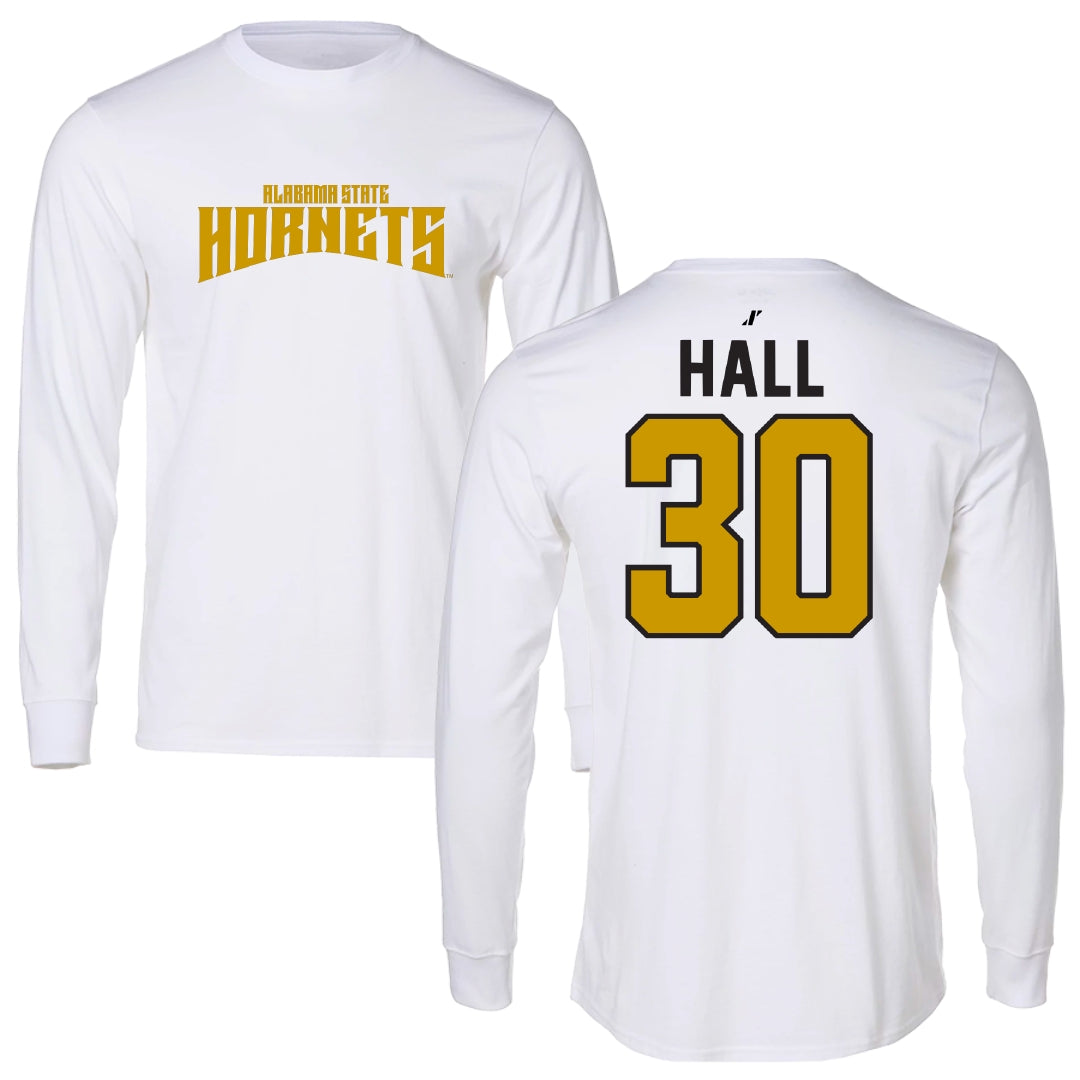 Alabama State University Basketball White Classic Performance Long Sleeve - #30 Anaja Hall
