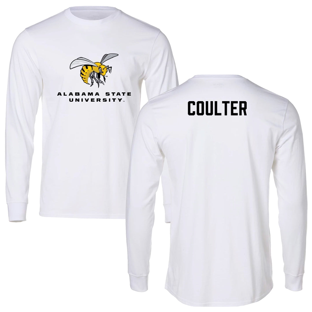 Alabama State University TF and XC White Block Long Sleeve - Jon Coulter