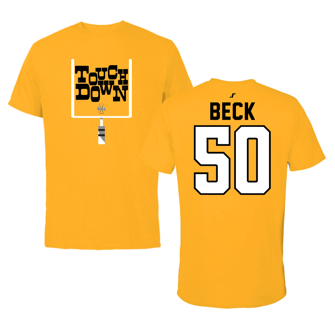 University of Idaho Football Gold Touchdown Tee - #50 Jackson Beck