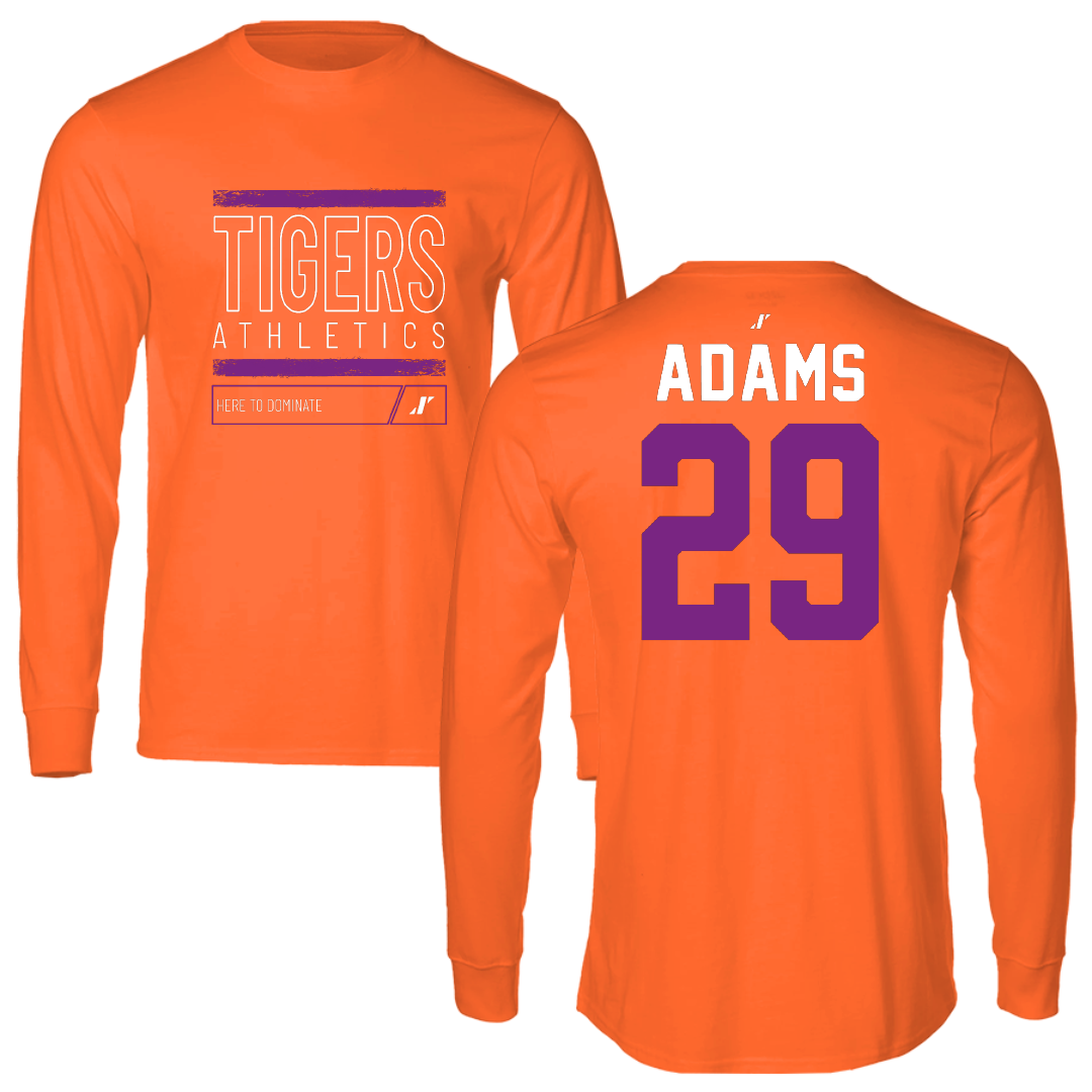 Edward Waters University Football Orange Dominate Long Sleeve - #29 Amir Adams