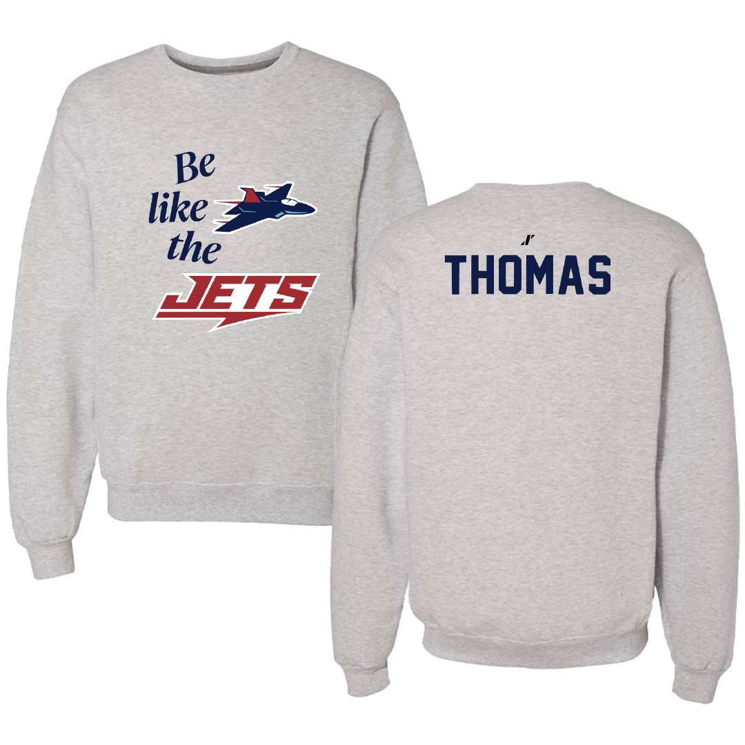 Newman University Cheer Light Gray Be Like Us Crewneck - Amaya Thomas