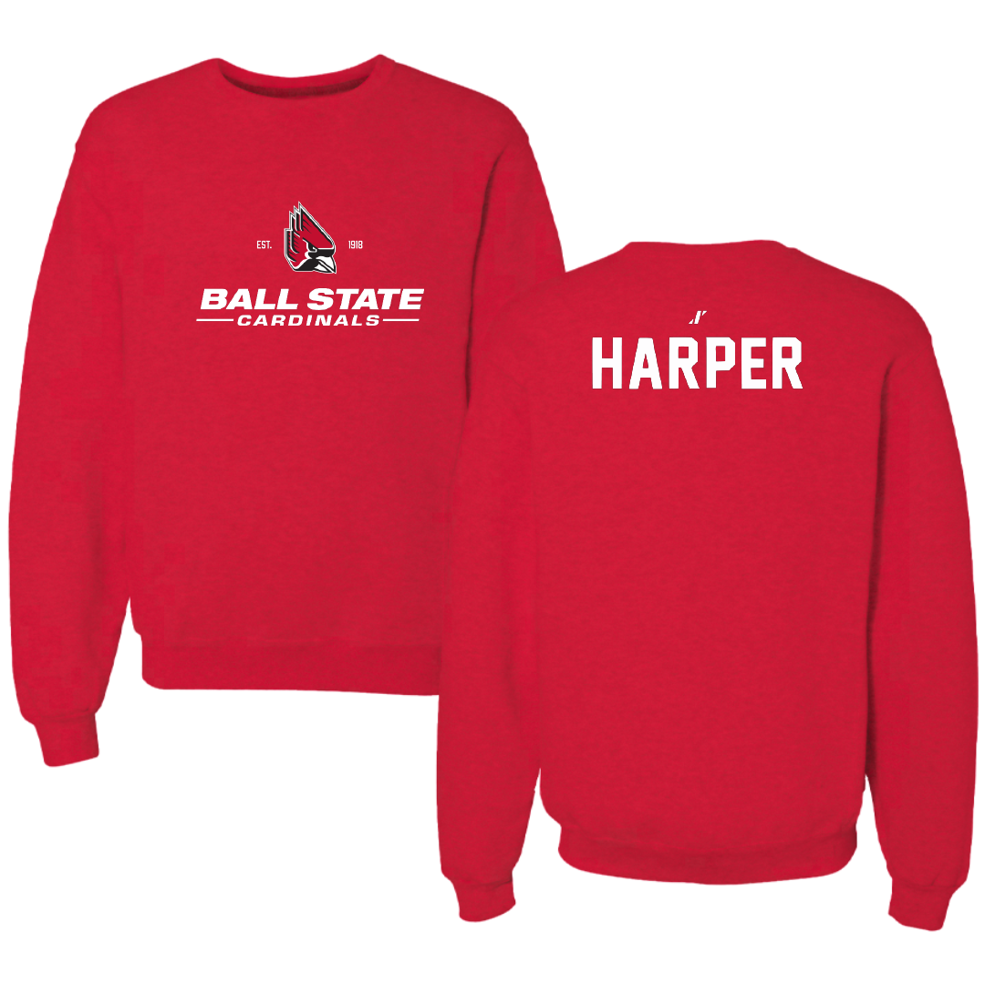 Ball State University Swimming & Diving Red General Crewneck - Nathan Harper