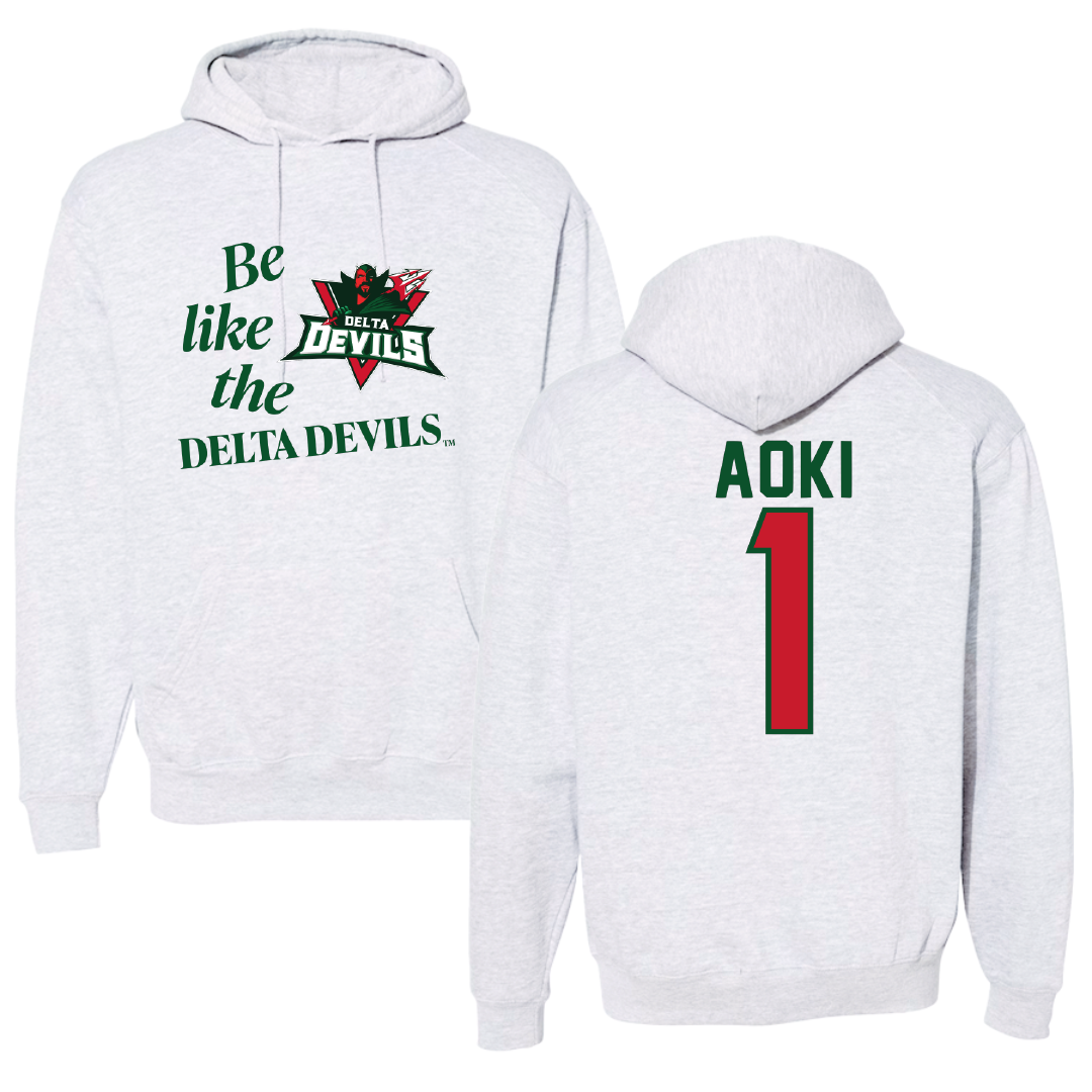 Mississippi Valley State University Baseball Light Gray Be Like Us Hoodie - #1 Tanner Aoki