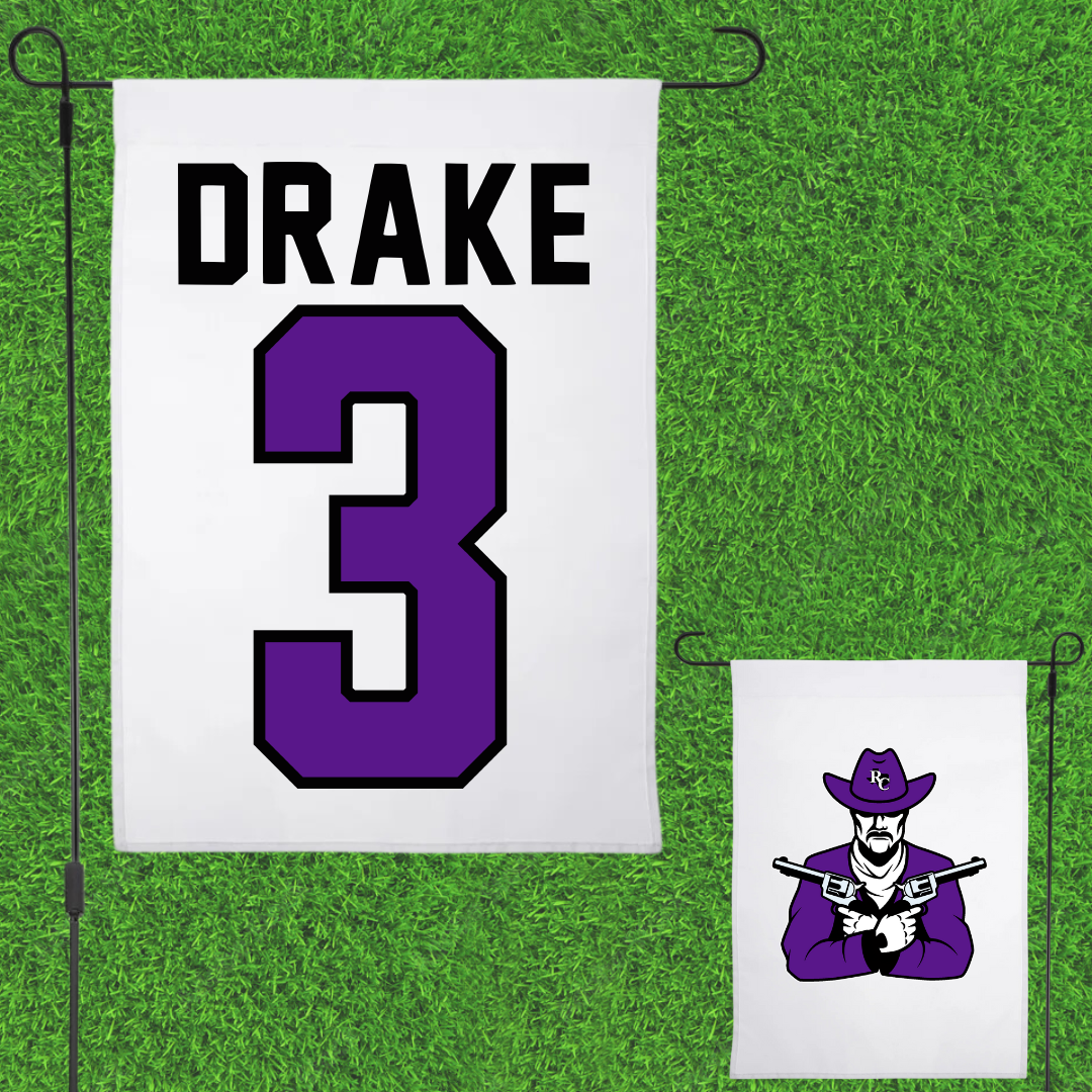 Ranger College Baseball White Garden Flag - #3 Larry Drake