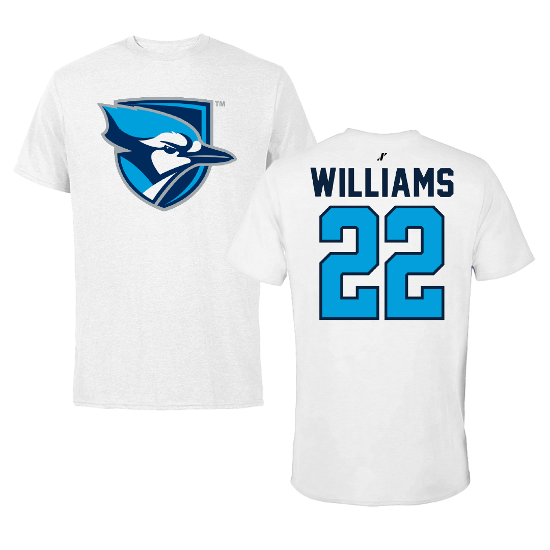 Elmhurst University Basketball White Performance Tee - #22 Jeffrey Williams