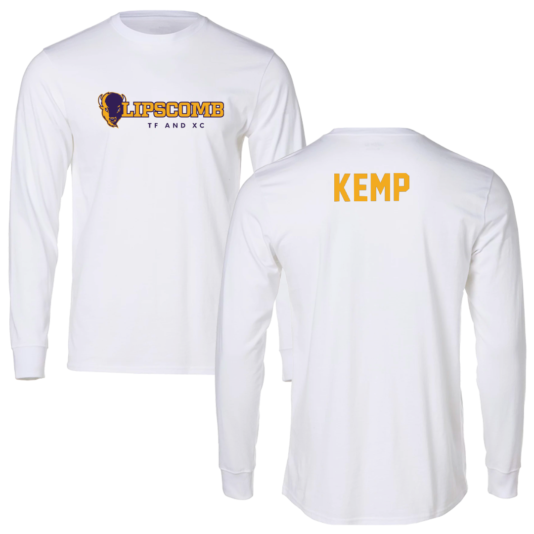 Lipscomb University TF and XC White Performance Long Sleeve - Dimitri Kemp