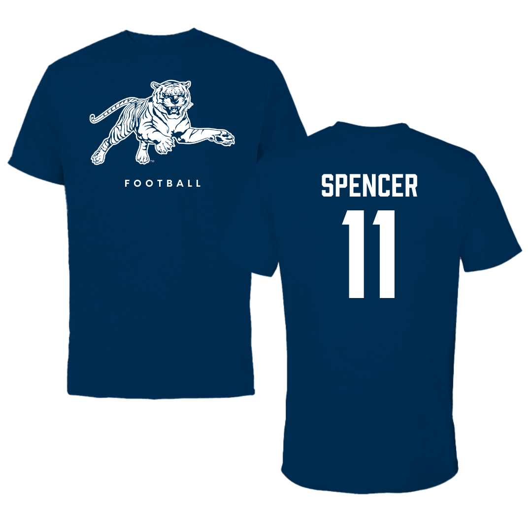 Jackson State University Football Navy Tee - #11 Isaiah Spencer