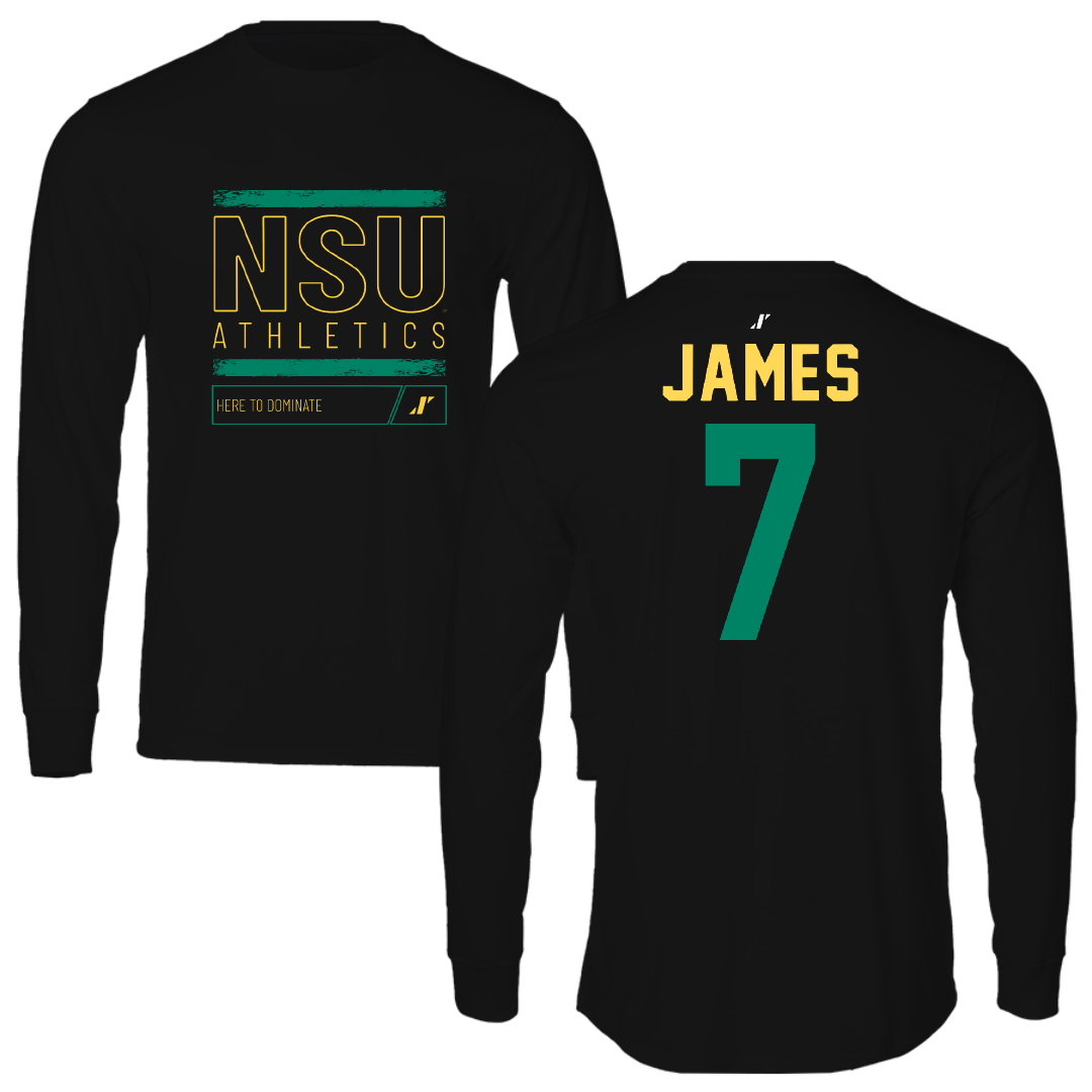 Norfolk State University Football Black Dominate Long Sleeve - #7 Nolan James
