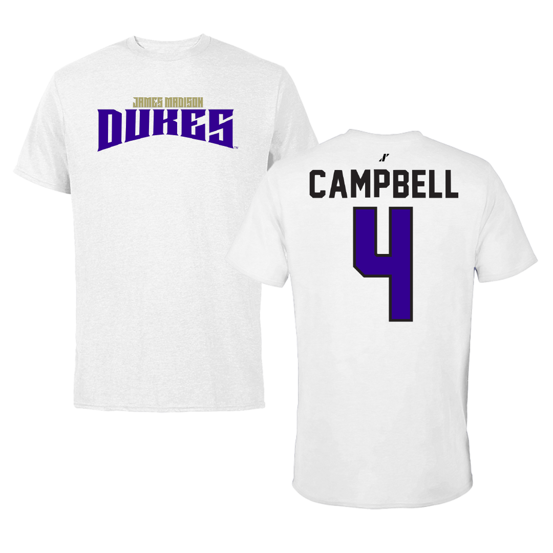 James Madison University Softball White Classic Tee - #4 Abbie Campbell