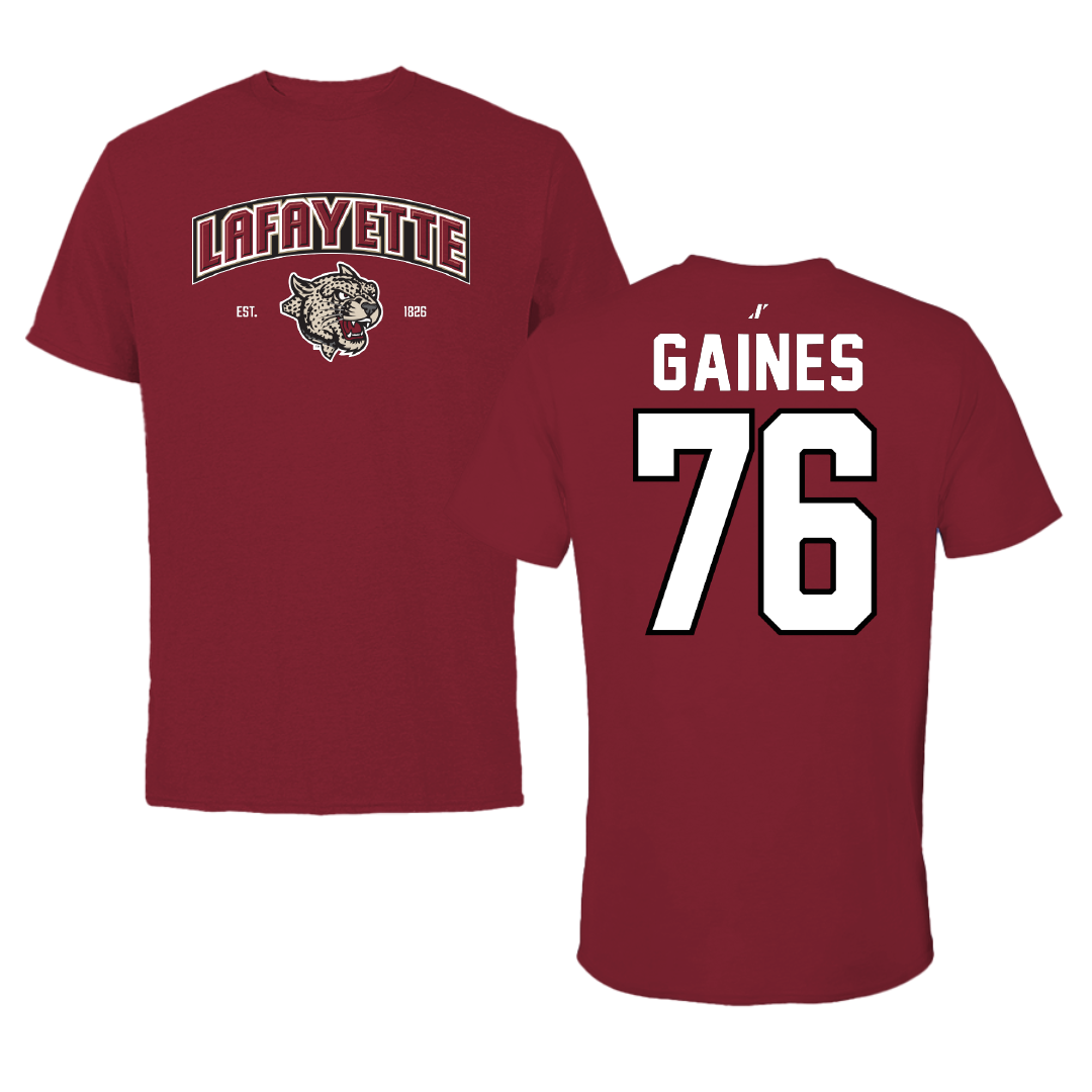 Lafayette College Football Cardinal General Tee - #76 Connor Gaines