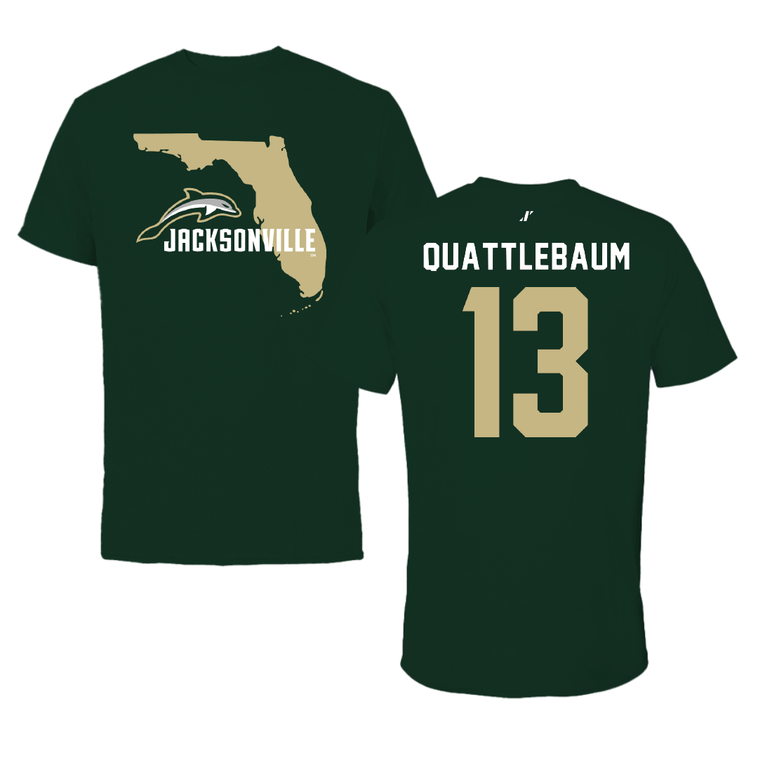 Jacksonville University Basketball Forest Green State Tee - #13 LaRonda Quattlebaum