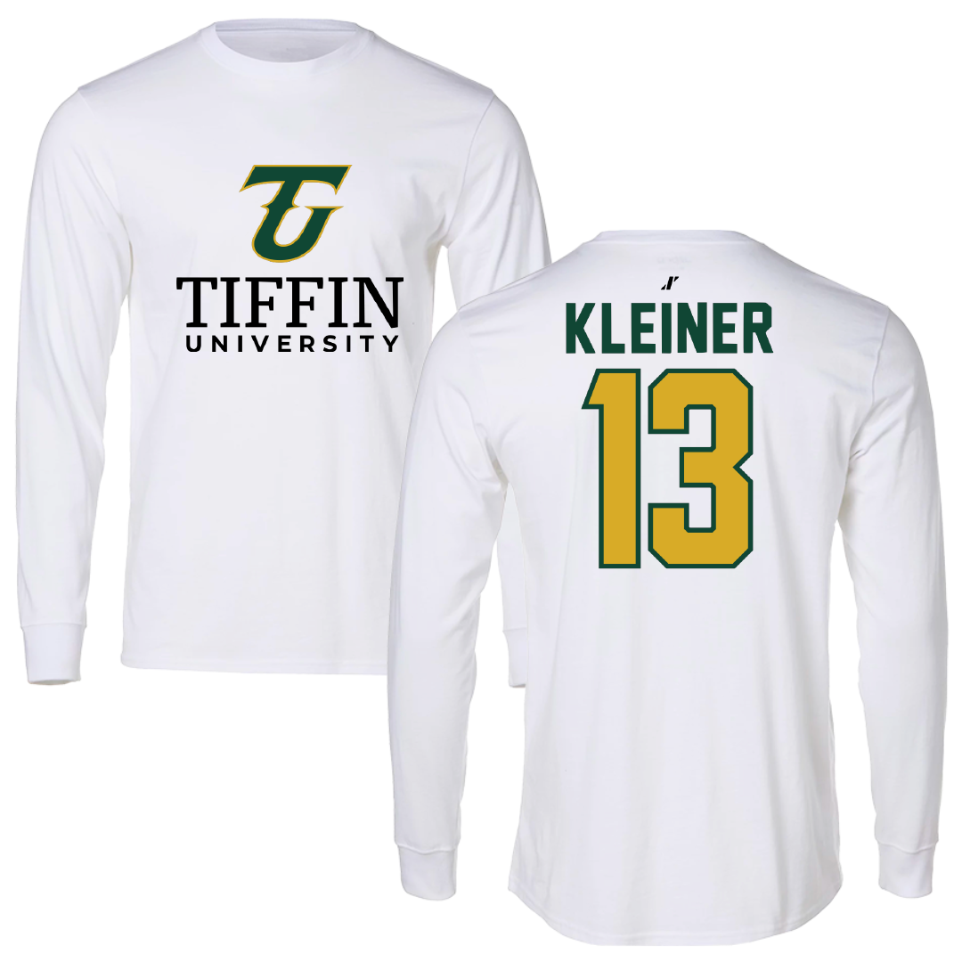 Tiffin University Softball White Performance Long Sleeve - #13 Kylee Kleiner