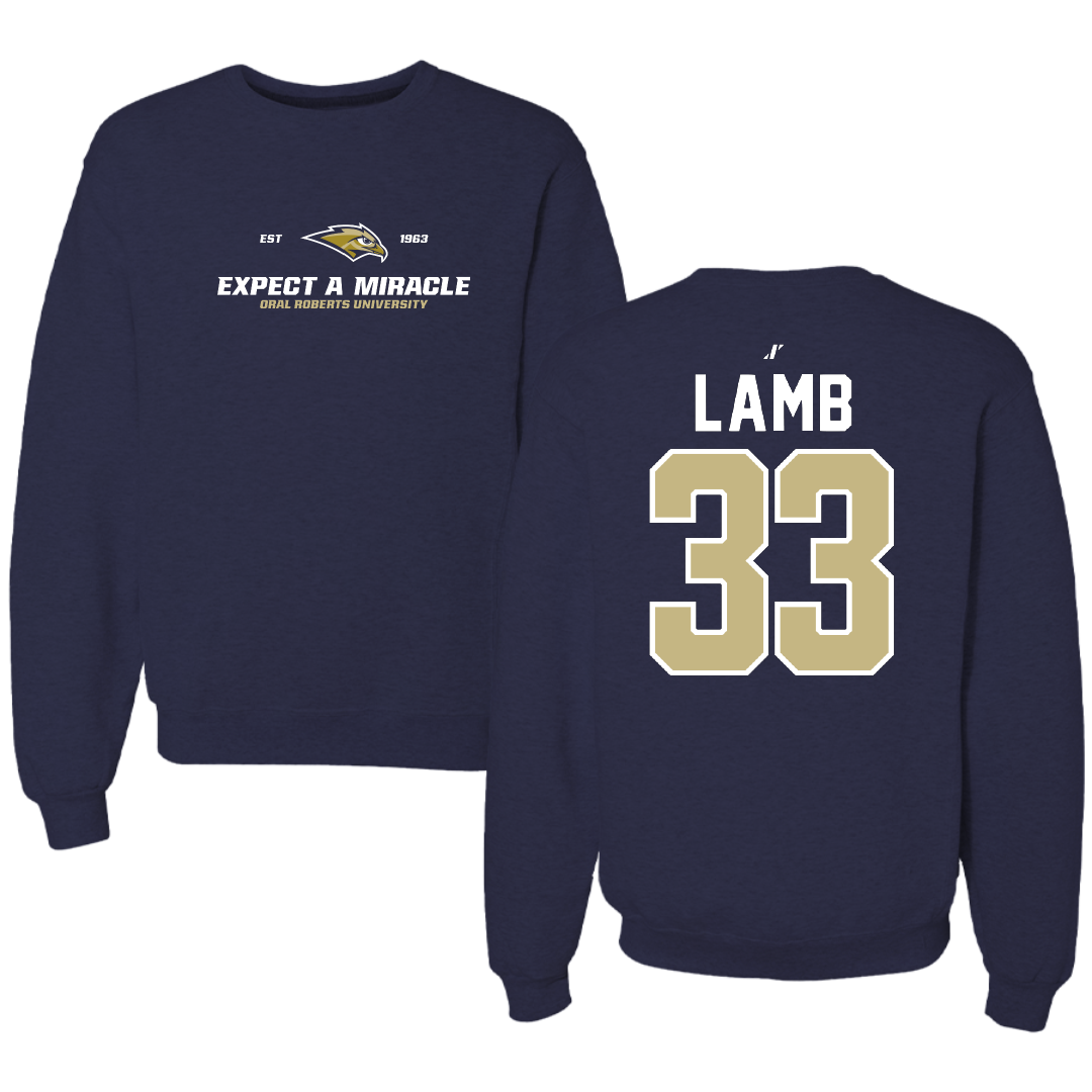 Oral Roberts University Soccer Navy General Crewneck - #33 Tommy Lamb