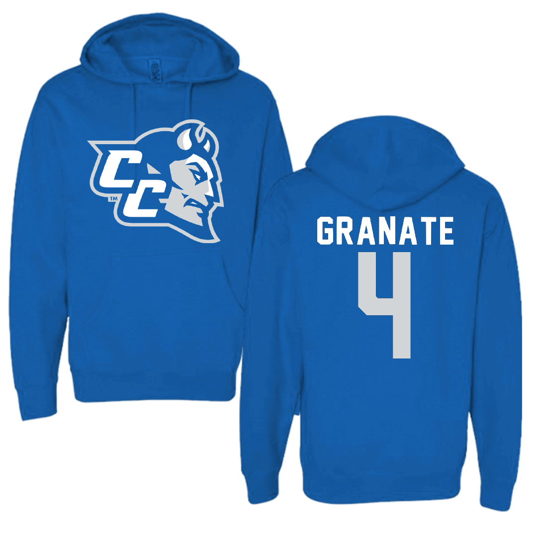 Central Connecticut State University Softball Blue Hoodie - #4 Gracie Granate