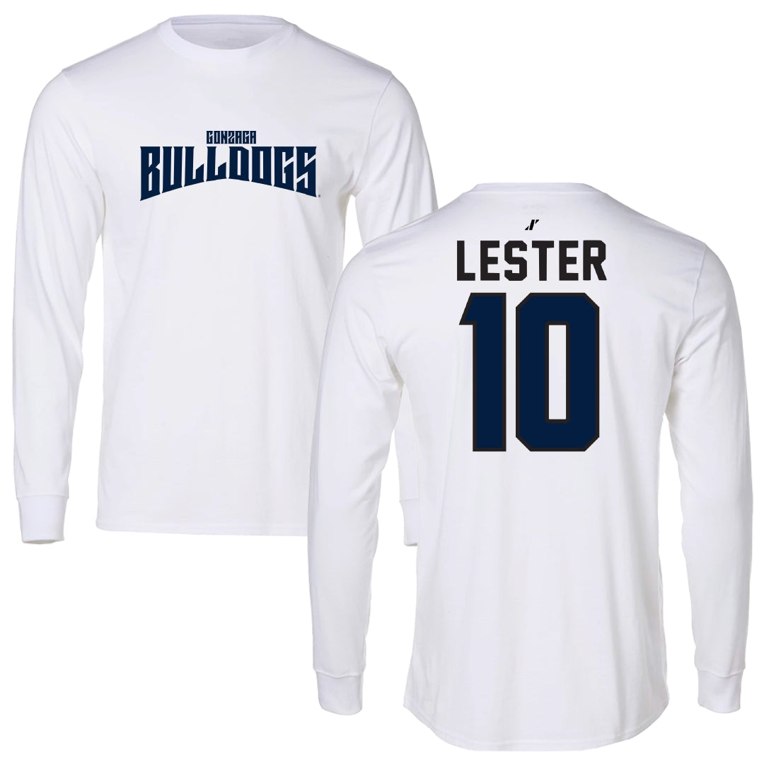 Gonzaga University Soccer White Classic Performance Long Sleeve - #10 Olivia Lester