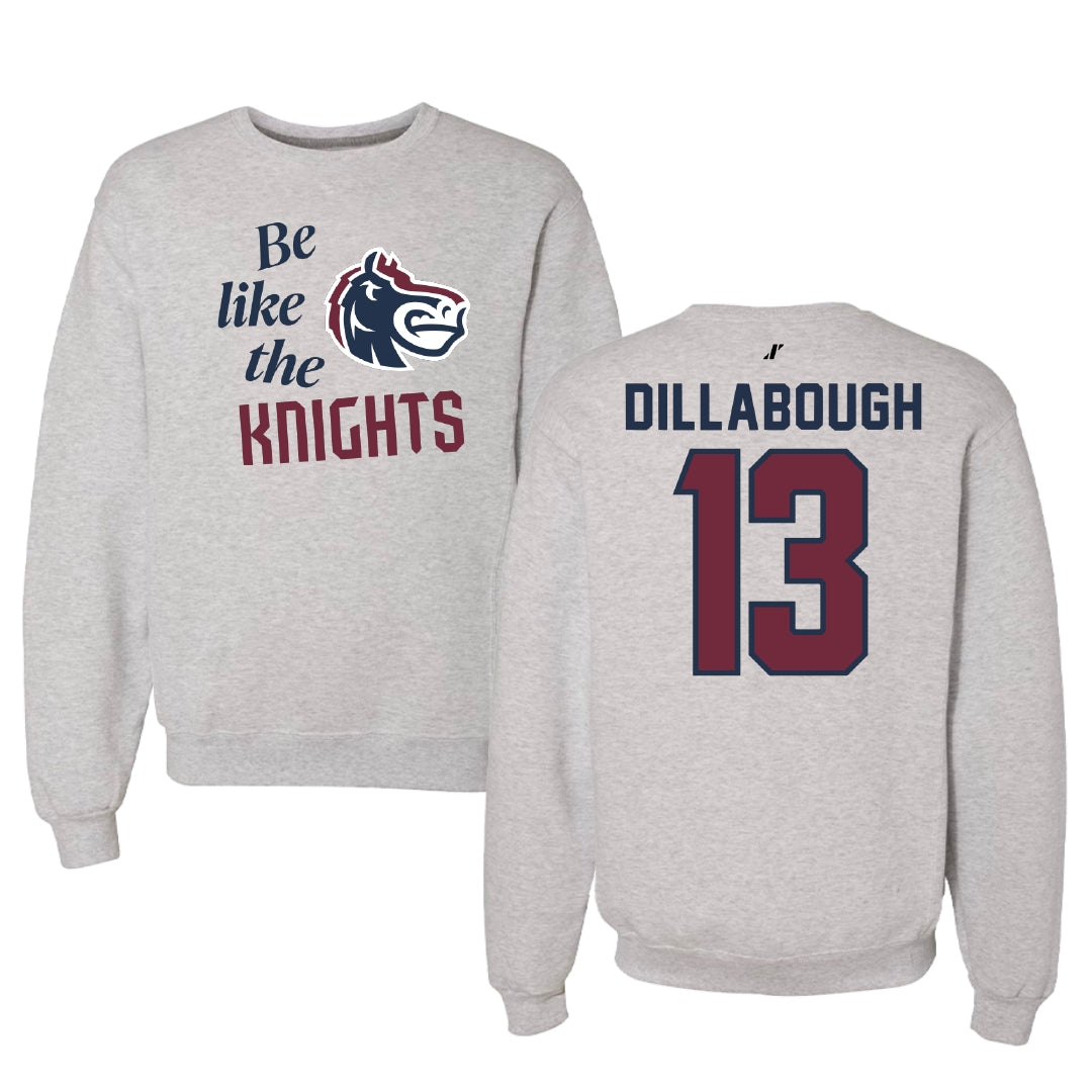 Fairleigh Dickinson University-Metropolitan Campus Lacrosse Light Gray Be Like Us Crewneck - #13 Karly Dillabough