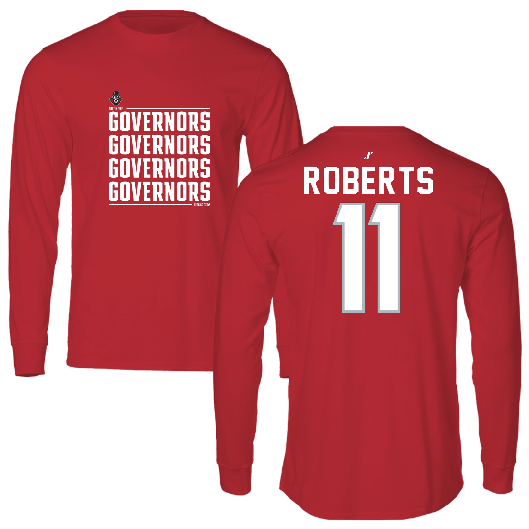 Austin Peay State University Softball Red General Long Sleeve - #11 Macee Roberts