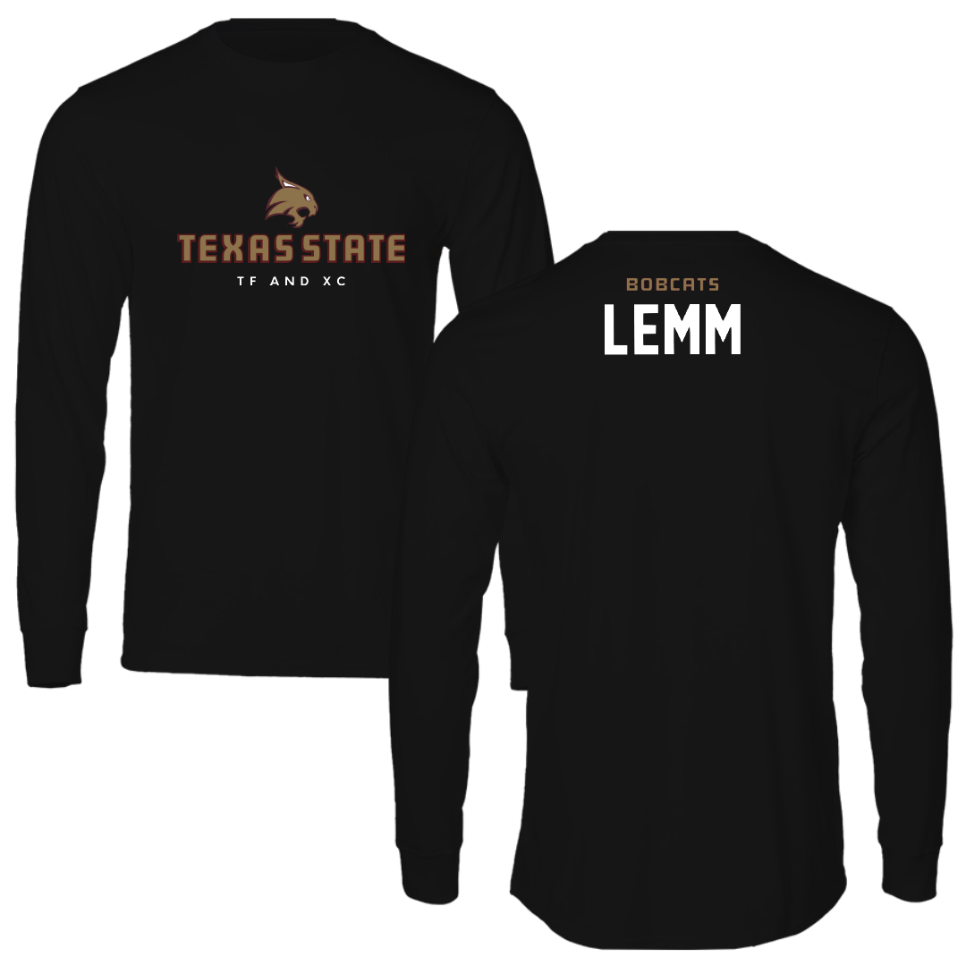 Texas State University TF and XC Black Performance Long Sleeve - Kendall Lemm
