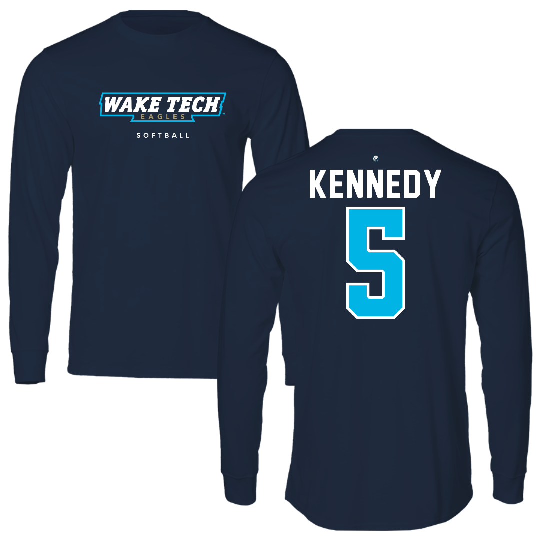 Wake Tech Community College Softball Navy Performance Long Sleeve - #5 Alexis Kennedy