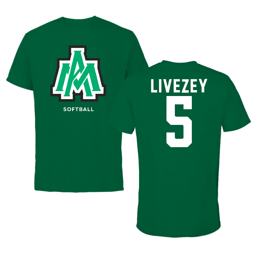University of Arkansas-Monticello Softball Green Performance Tee - #5 Elexis Livezey