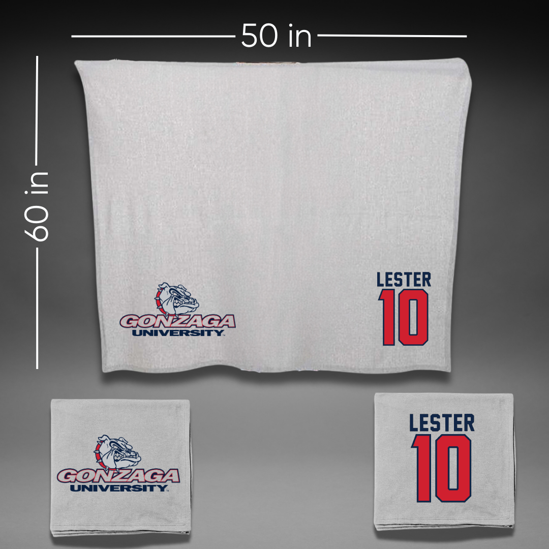 Gonzaga University Soccer Gray Blanket - #10 Olivia Lester