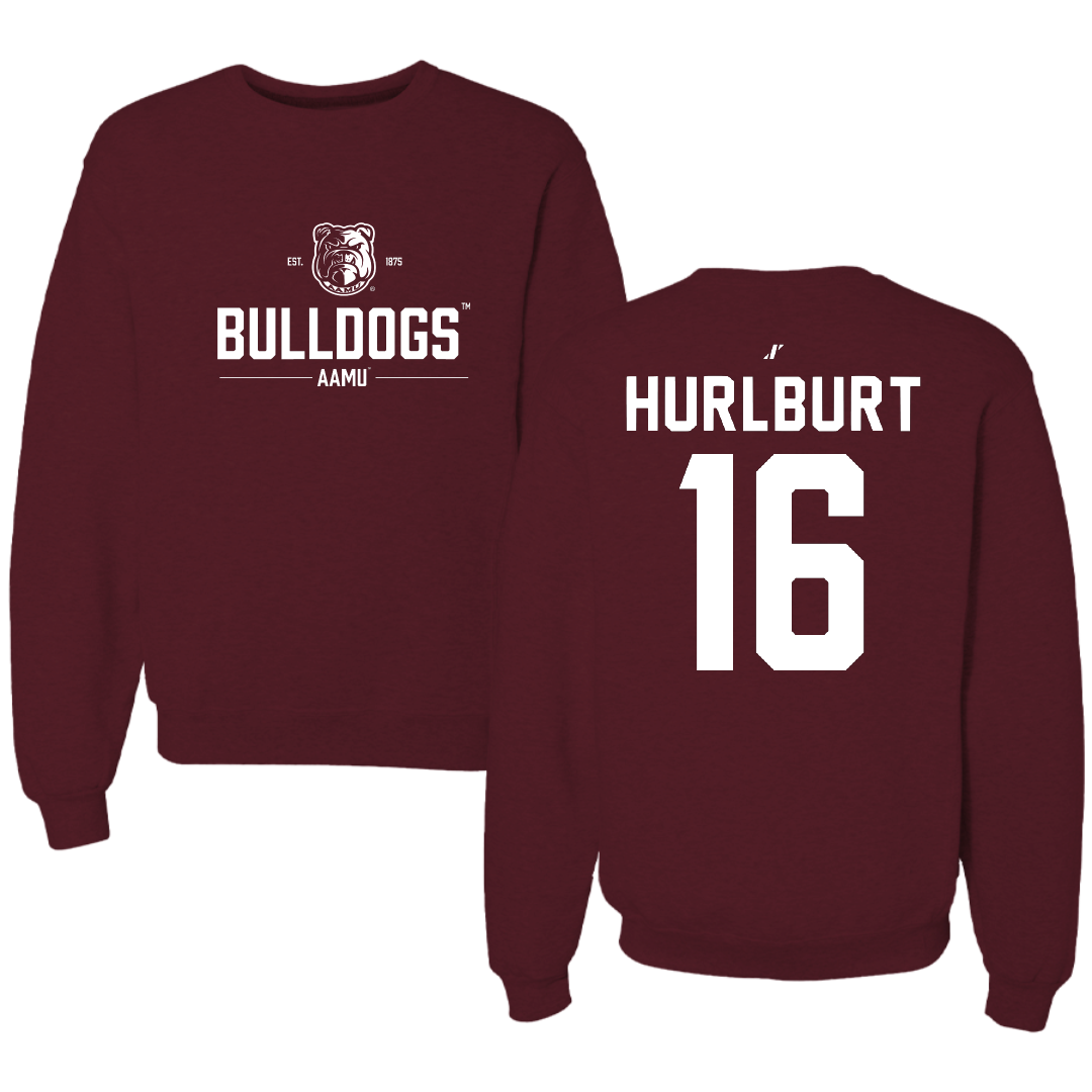 Alabama A&M University Baseball Maroon General Crewneck - #16 Evan Hurlburt