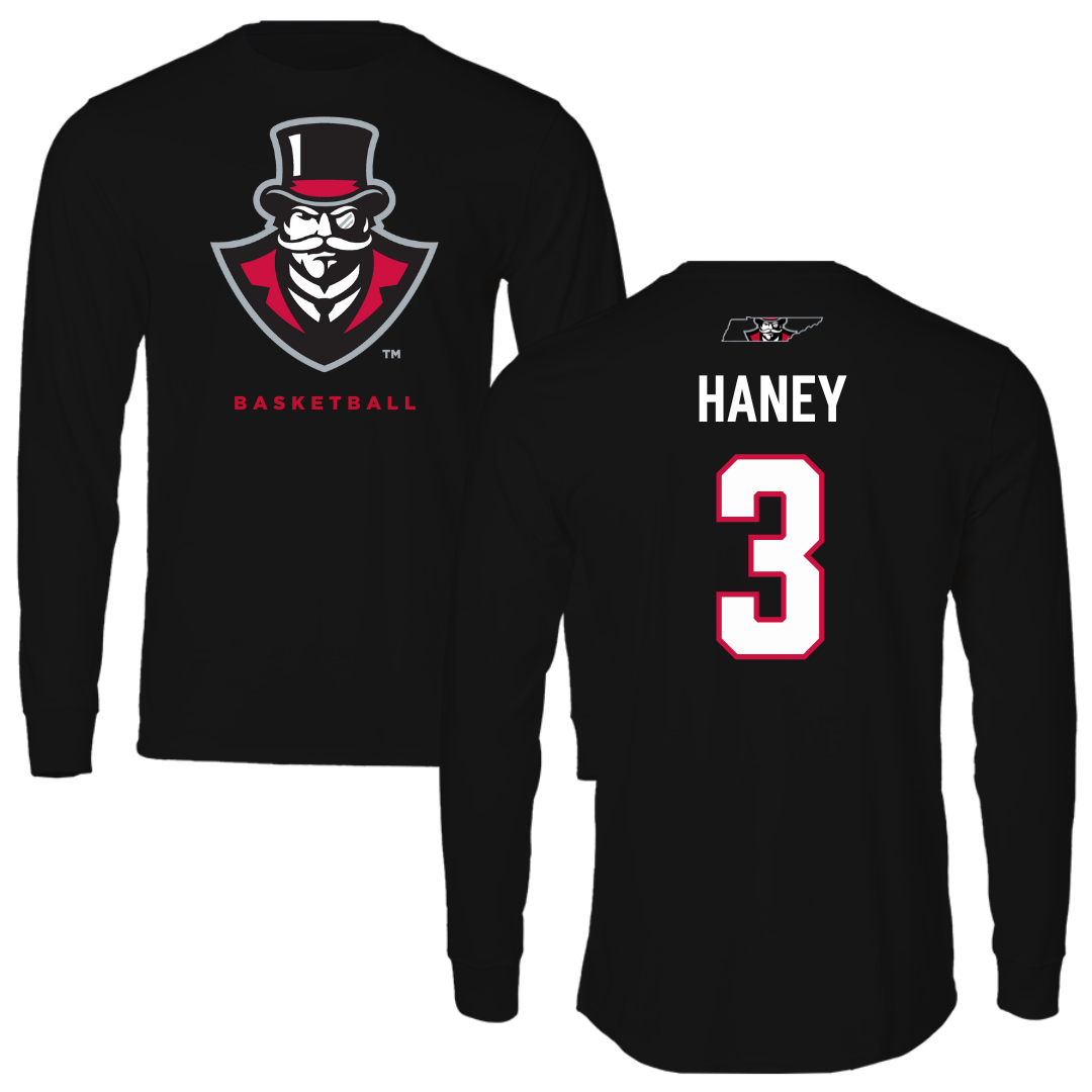 Austin Peay State University Basketball Black Mascot Performance Long Sleeve - #3 Isaac Haney