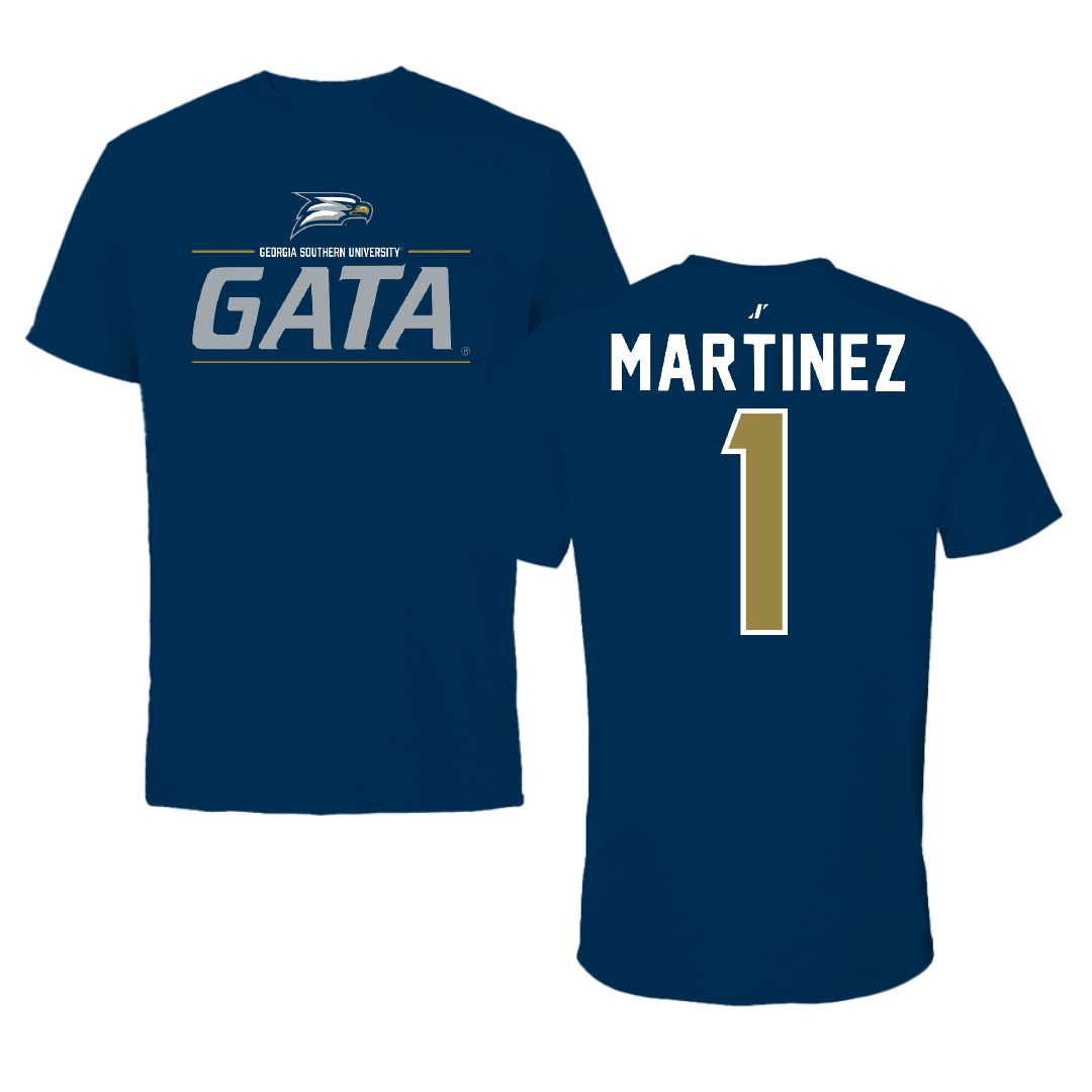 Georgia Southern University Soccer Navy General Performance Tee - #1 Nate Martinez