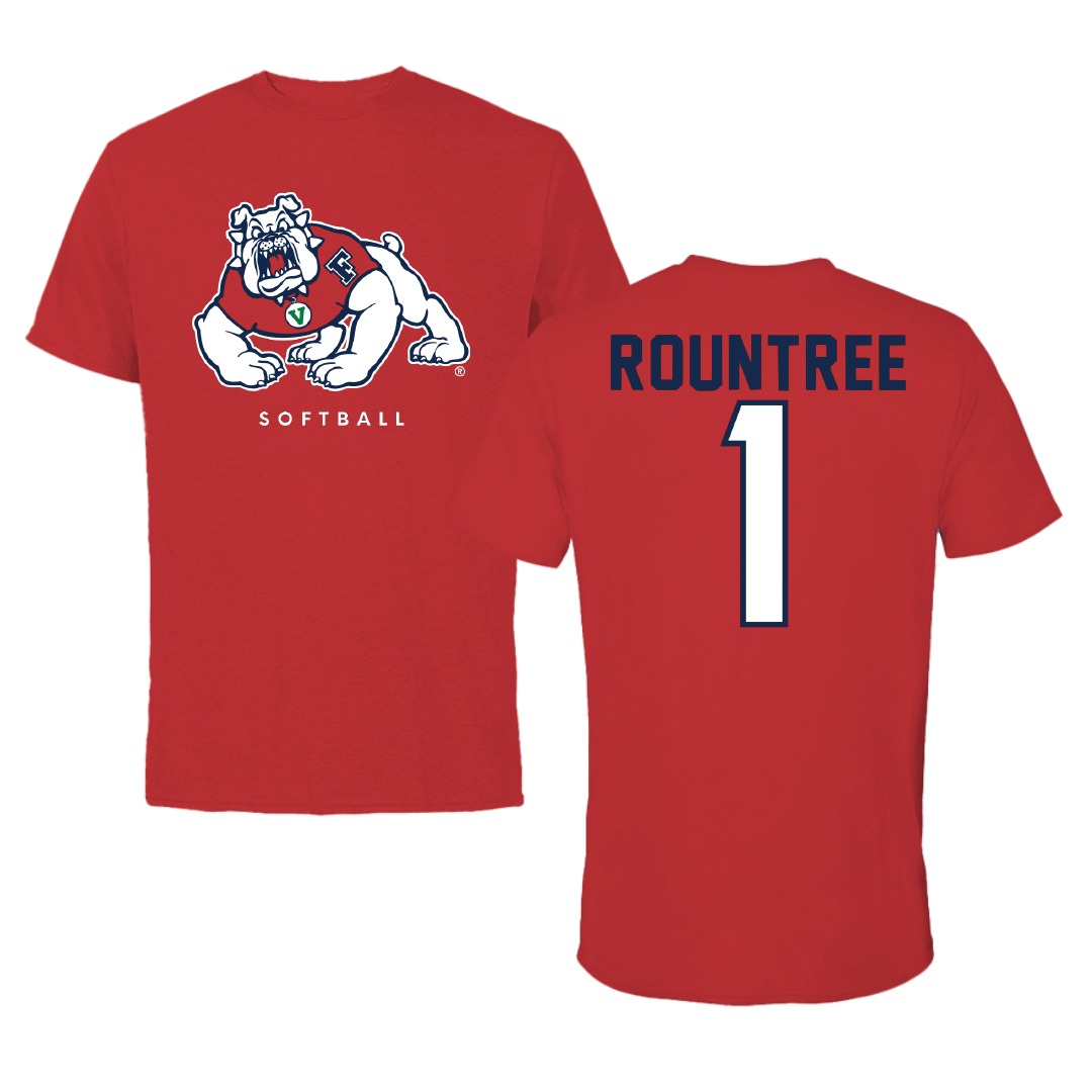 Fresno State University Softball Red Tee - #1 Nadia Rountree
