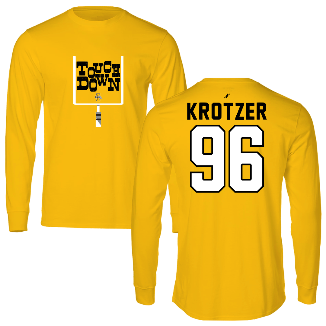 University of Idaho Football Gold Touchdown Long Sleeve - #96 Zach Krotzer