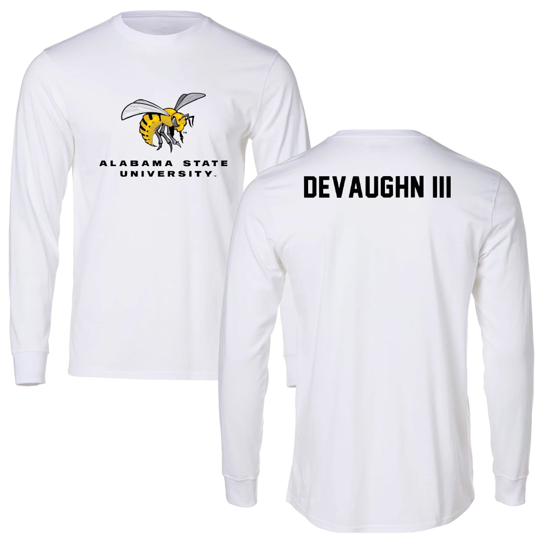 Alabama State University TF and XC White Block Long Sleeve - Vaughn DeVaughn III