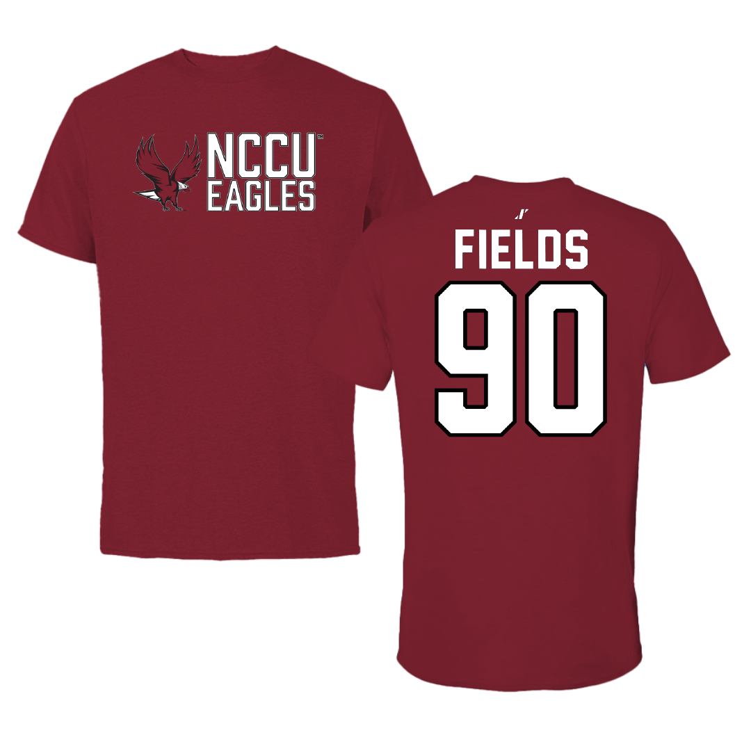 North Carolina Central University Football Cardinal General Tee - #90 Xzavier Fields