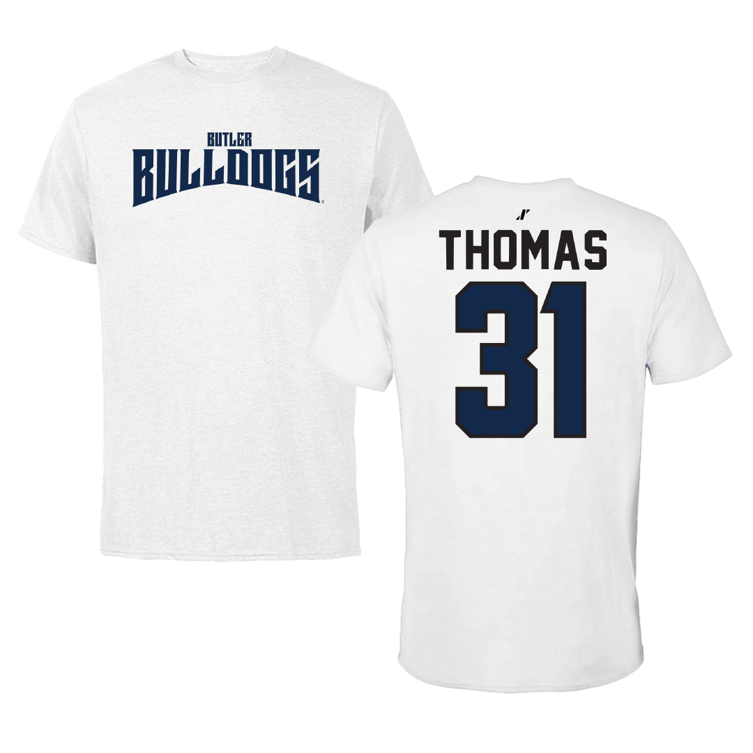 Butler University Baseball White Classic Tee - #31 Alex Thomas