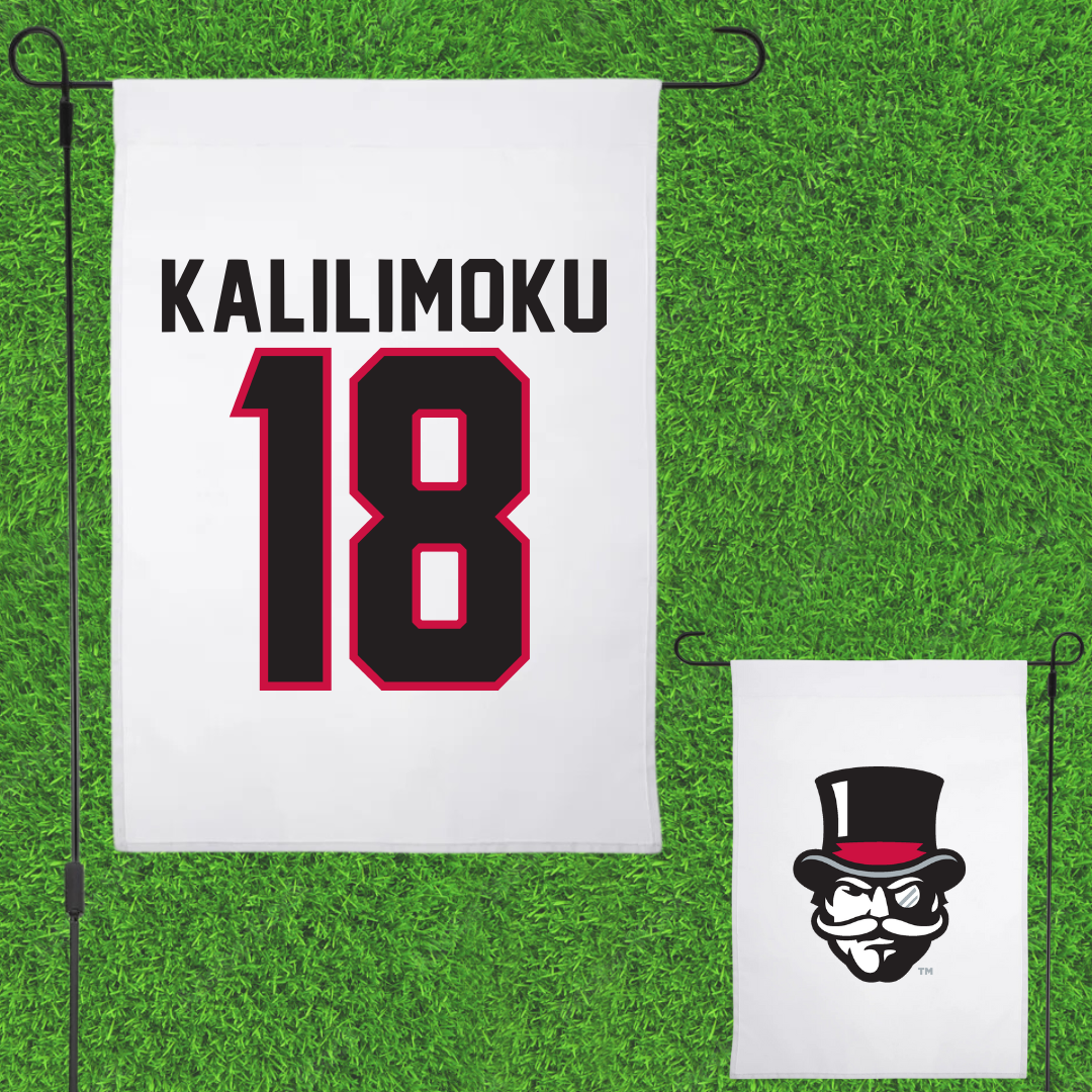 Austin Peay State University Soccer White Garden Flag - #18 Zoey Kalilimoku