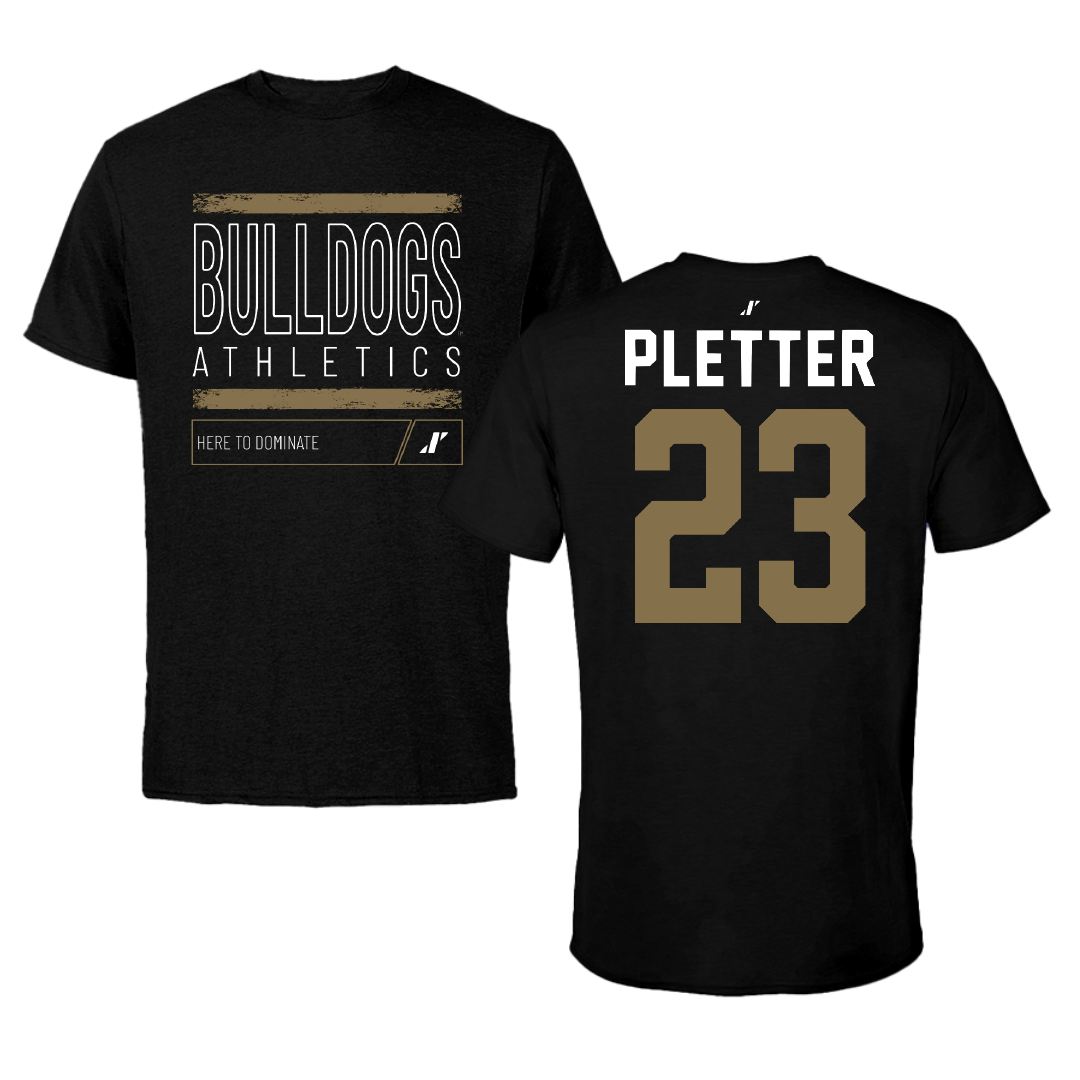 Bryant University Baseball Black Dominate Performance Tee - #23 Jack Pletter