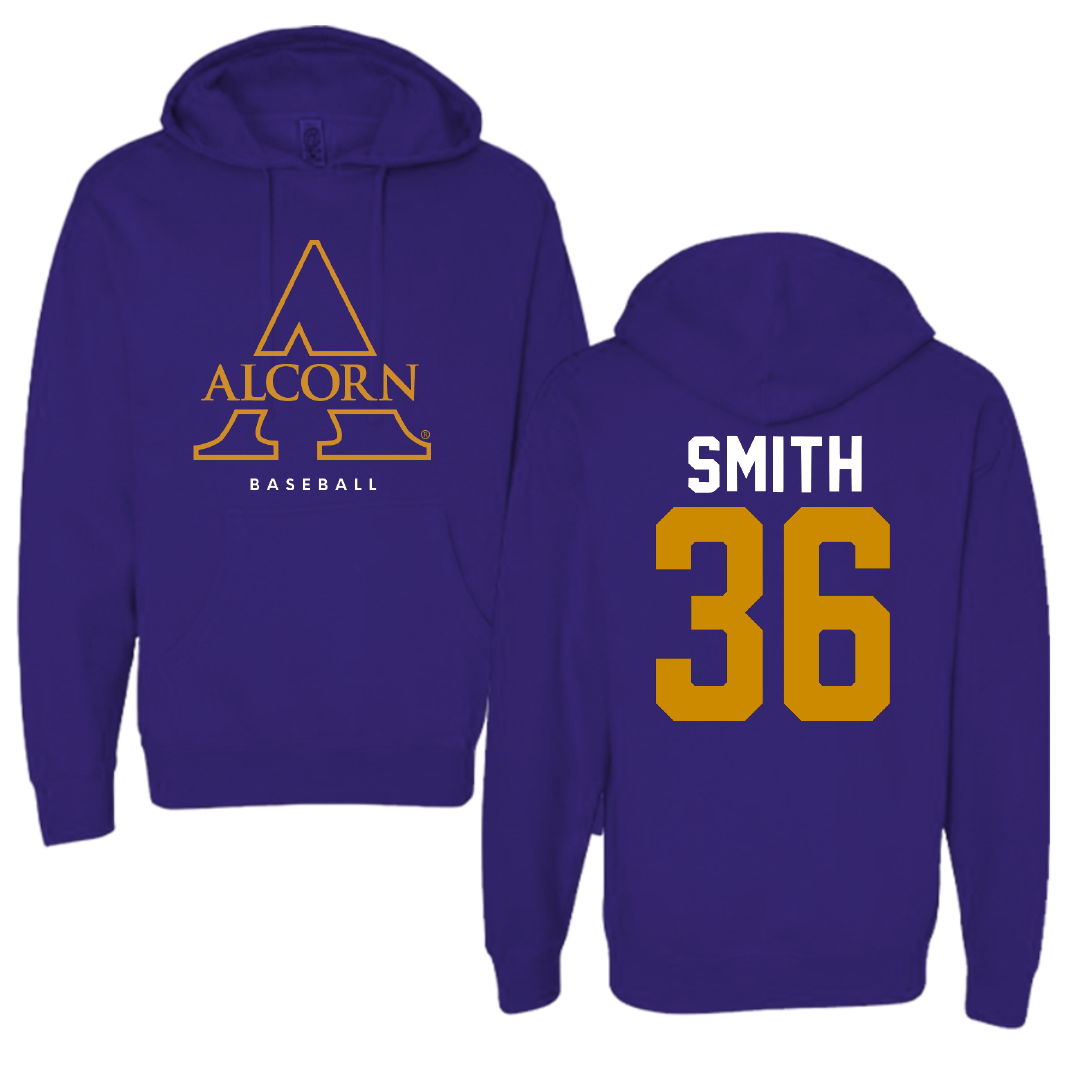 Alcorn State University Baseball Purple Hoodie - #36 Paul Smith