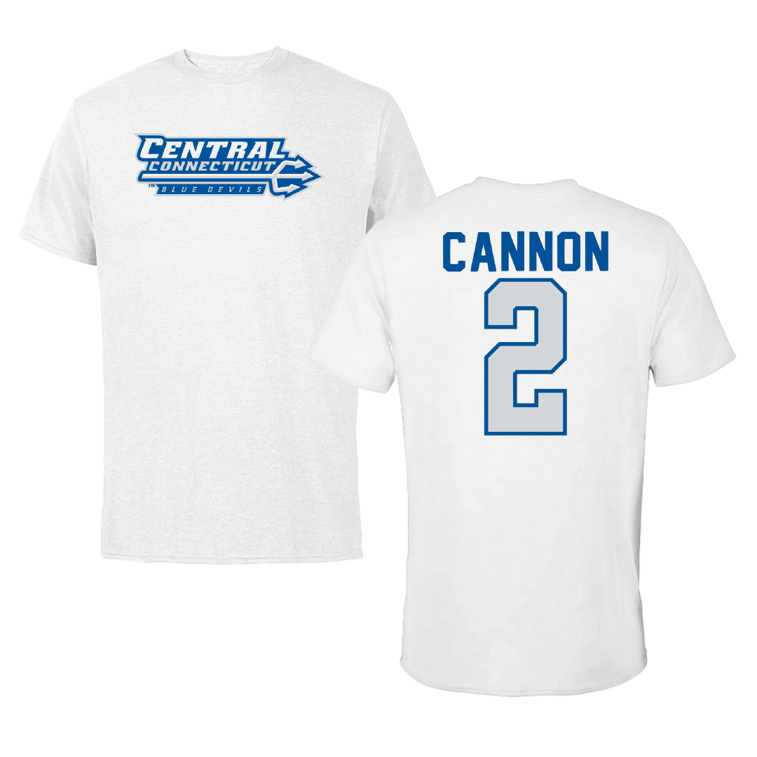 Central Connecticut State University Lacrosse White Tee - #2 Abbey Cannon
