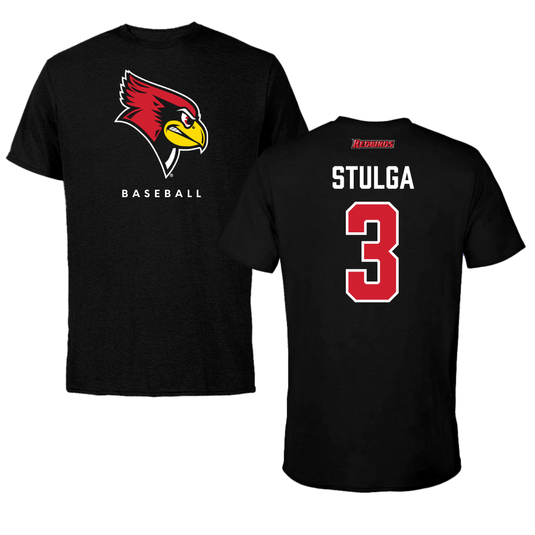 Illinois State University Baseball Black Performance Tee - #3 Luke Stulga