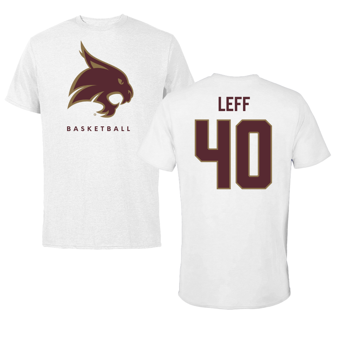 Texas State University Basketball White Performance Tee - #40 Nicole Leff
