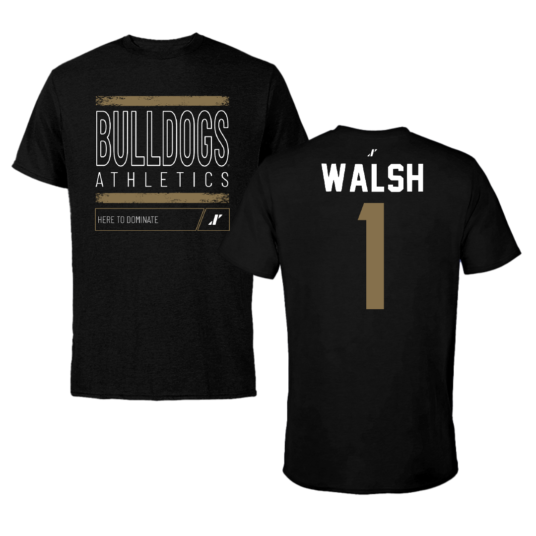 Bryant University Lacrosse Black Dominate Performance Tee - #1 Patrick Walsh