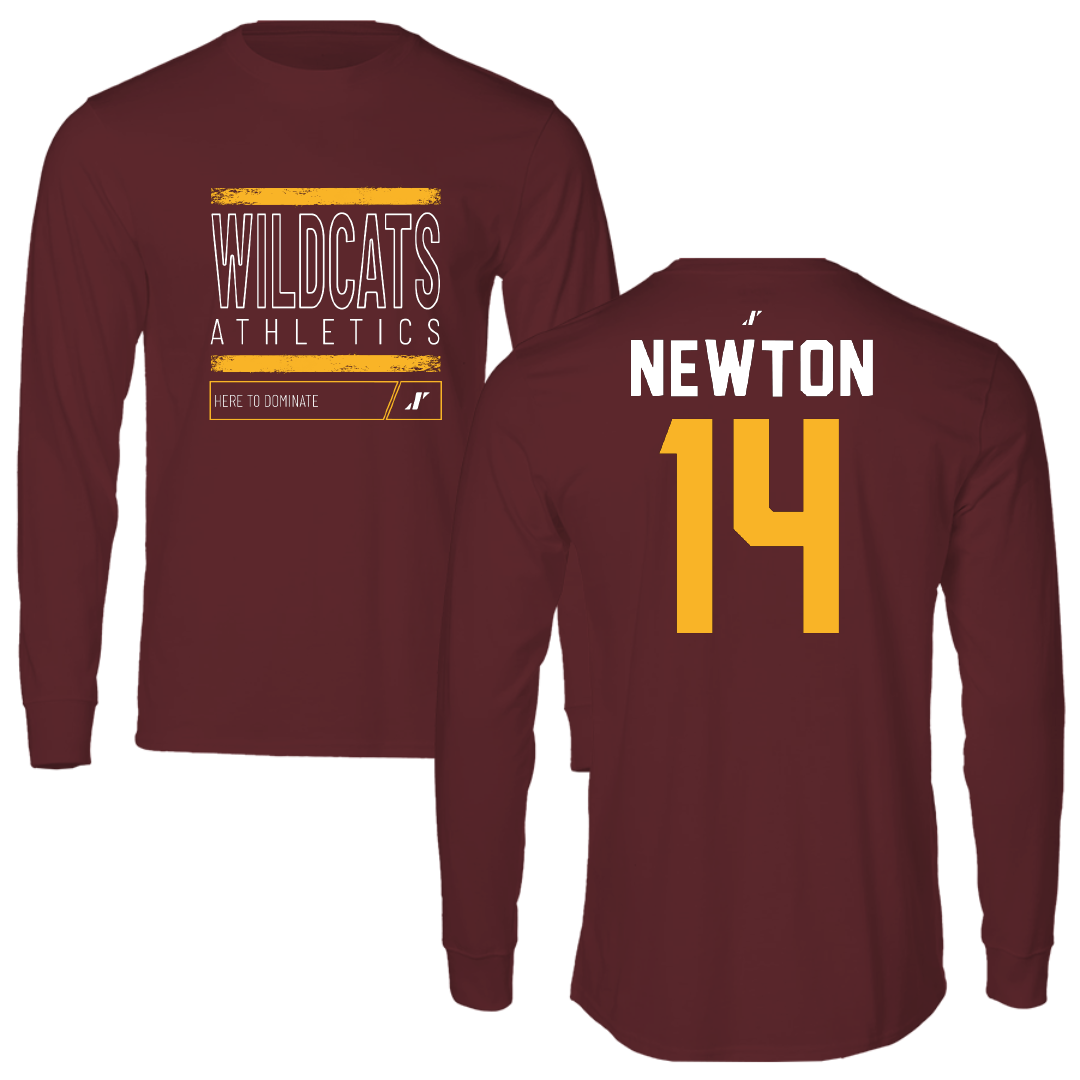 Bethune-Cookman University Baseball Maroon Dominate Long Sleeve - #14 Armani Newton