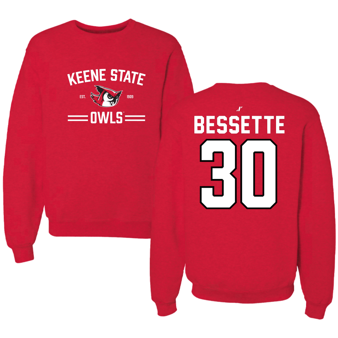 Keene State College Lacrosse Red General Crewneck - #30 Mabelle Bessette